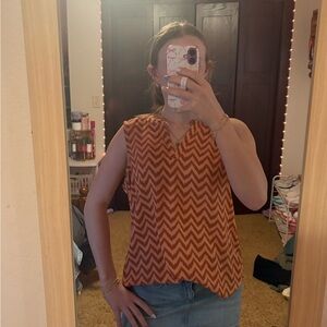 Maurices Zigzag Patterned Rust Tank Top